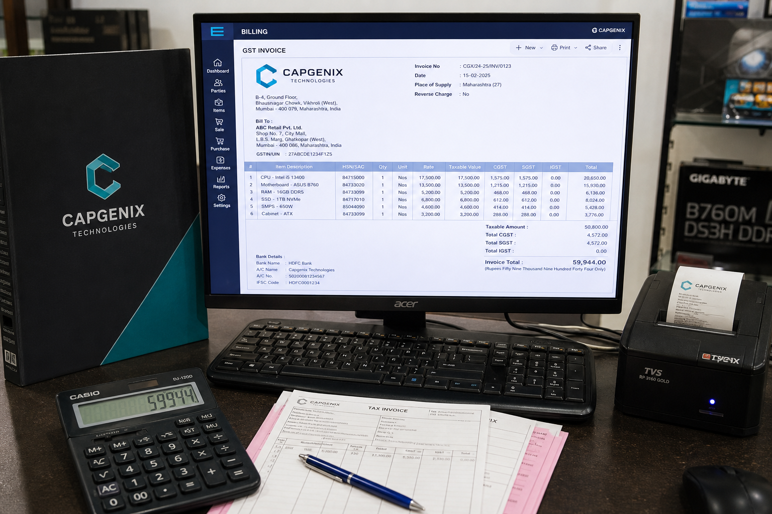 billing software development in hyderabad - Capgenix billing system setup for retail